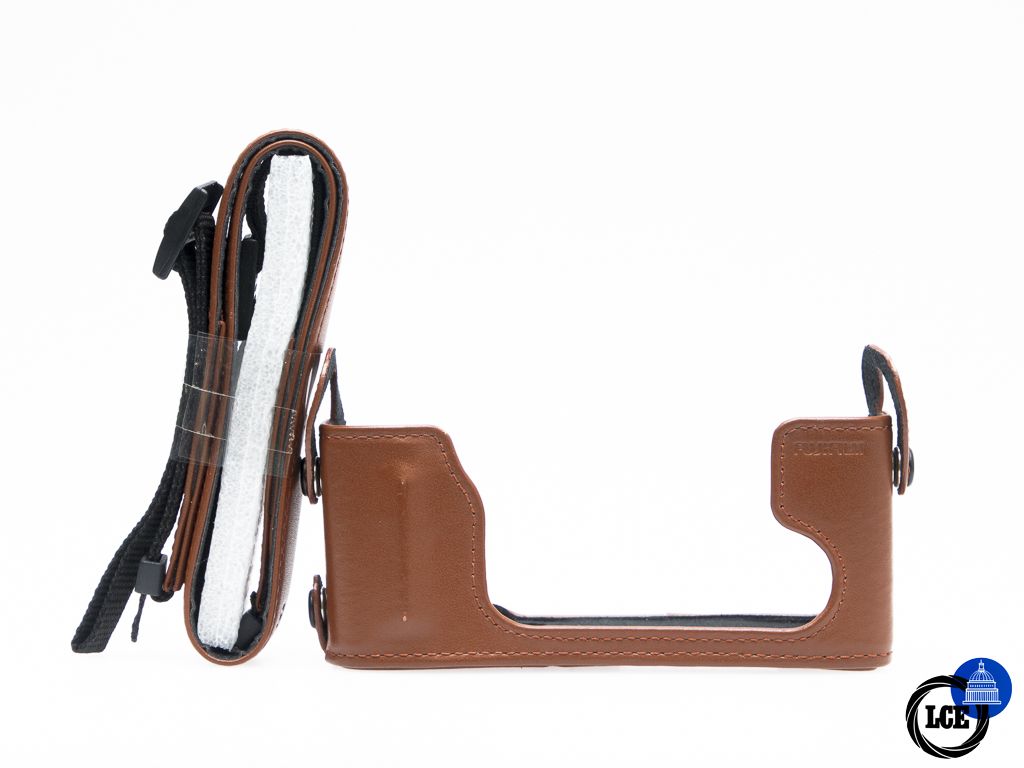 FujiFilm X-E2/X-E2S Leather Halfcase + Strap - Chocolate/Tan 