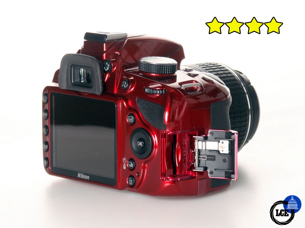 Nikon D3200 RED +18-55mm G II VR AF-S (BOXED) Low Shutter Count 1,490