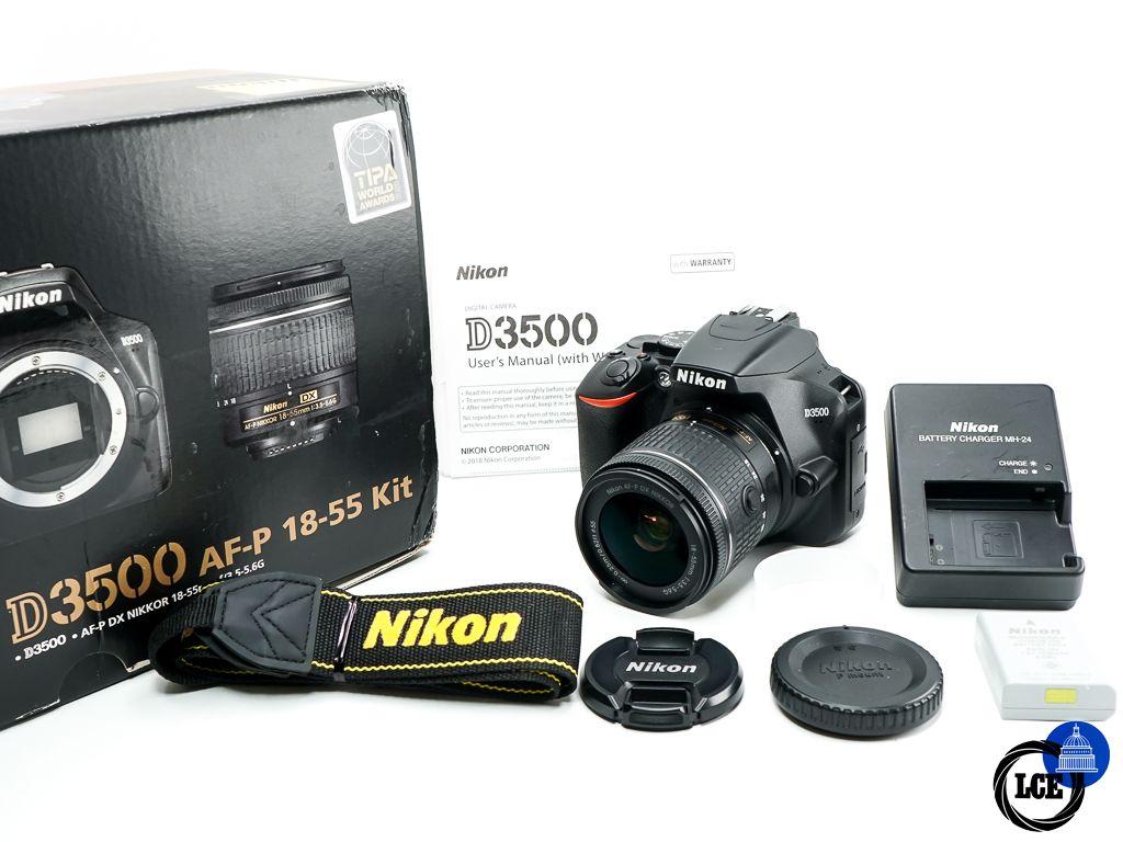 Nikon D3500 + AF-S 18-55mm F3.5-5.6G DX * VERY LOW SHUTTER COUNT *