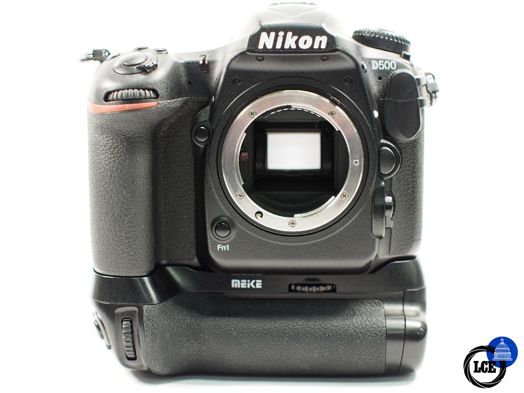 Nikon D500 body with Meike grip  71k sc