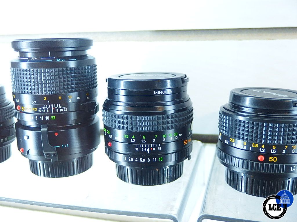 Minolta MD lens collection 50 different lenses