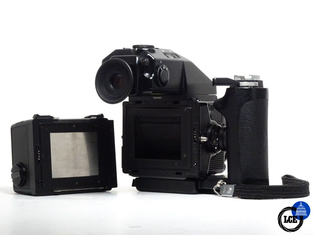 Bronica ETRSI + 75mm f/2.8 E II + 120 Back + AE-III Finder + WLF + Speed Grip